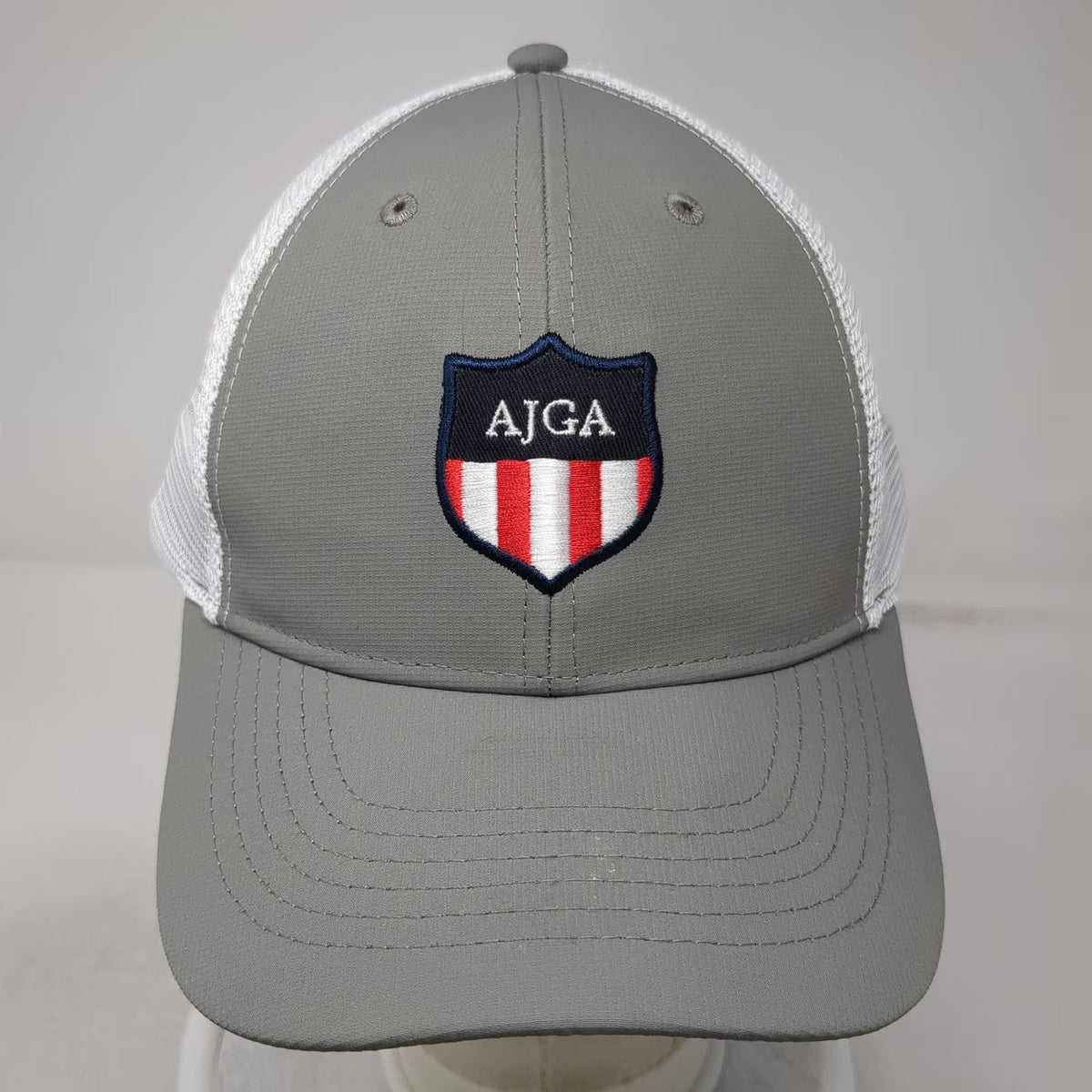 Imperial Trucker Hat Gray One Size AJGA Shield Logo Snapback Golf Mesh Recycled