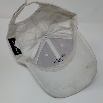 Skiing Strapback Hat White OSFM Adjustable Embroidered Solid Decky