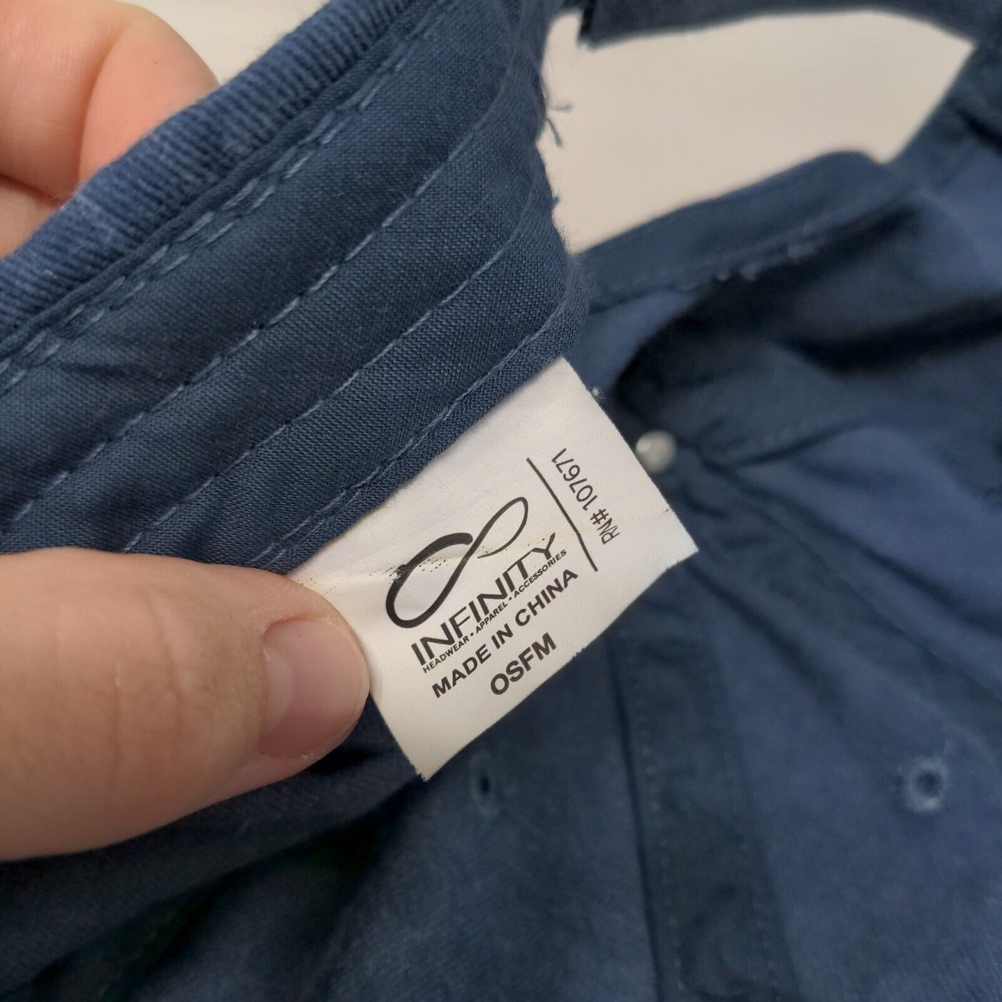 Infinity Strapback Hat Blue OSFM Adjustable Vented Holes 6 Panel Blank