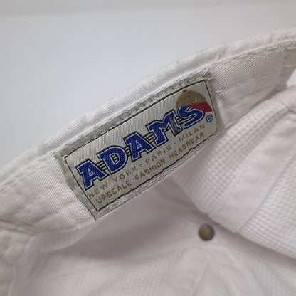 Delta Gamma Slideback Hat White One Size Adjustable Leather Strap Adams