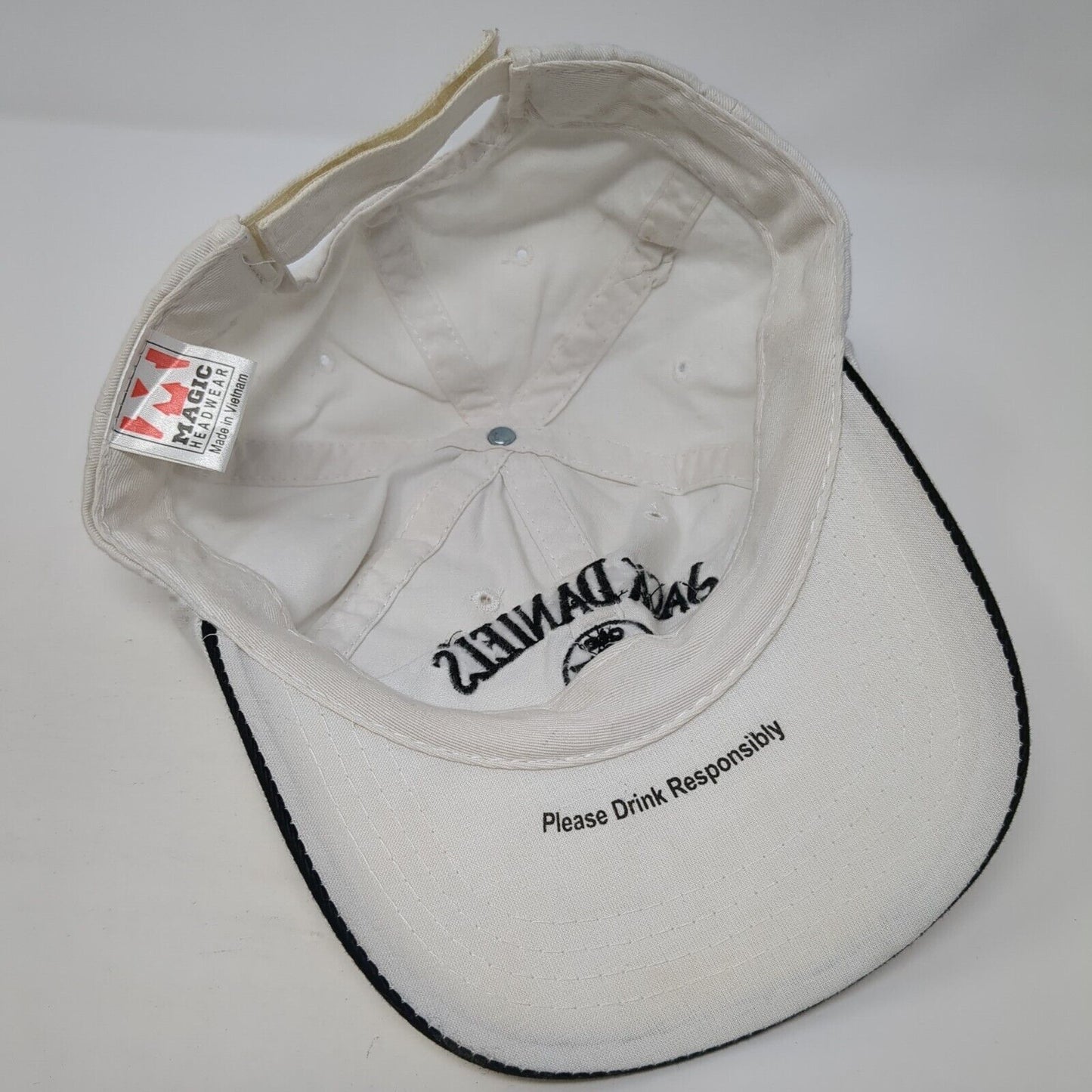 Jack Daniel's Old No.7 Strapback Hat White One Size Adjustable Embroidered