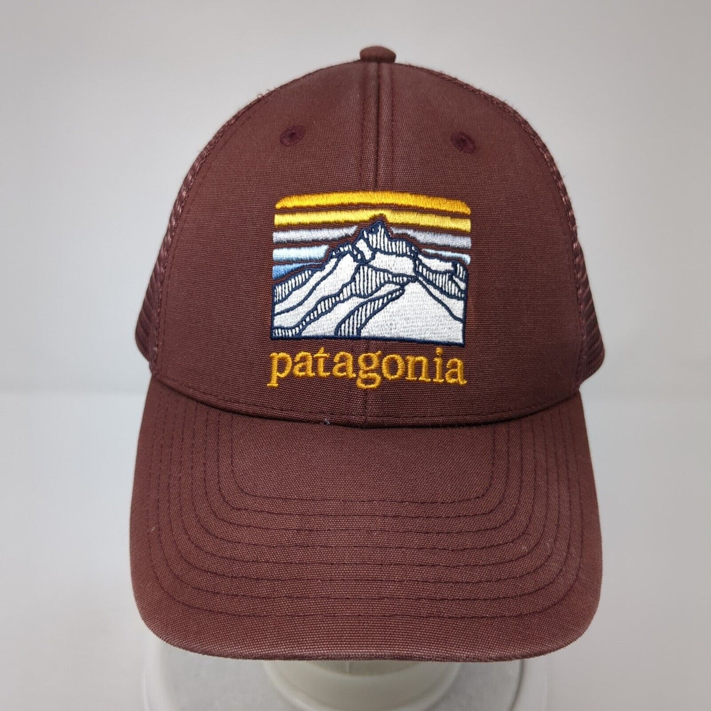 Patagonia Fitz Roy Mountain Snapback Trucker Hat Red One Size Mesh Back