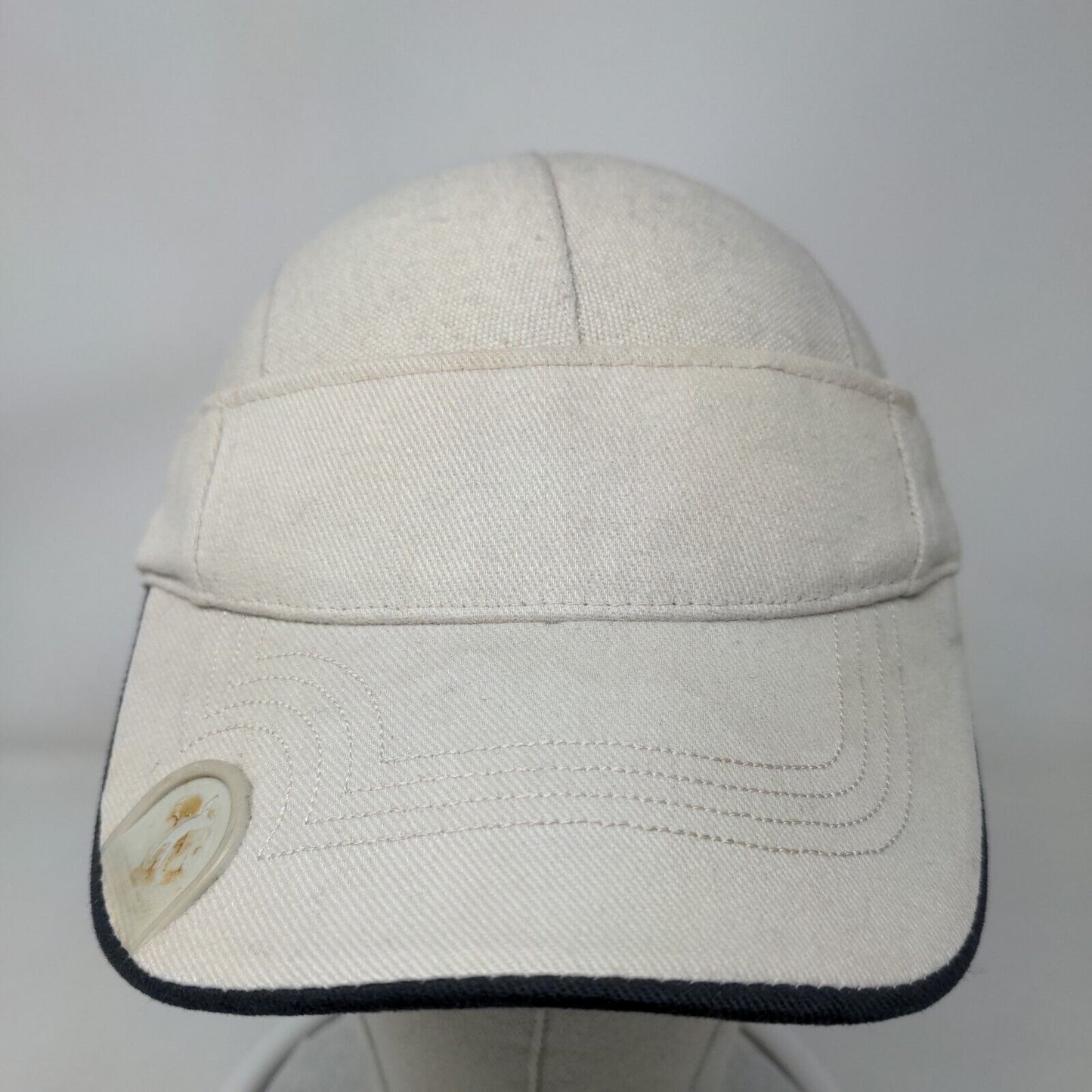 Strapback Sun Visor Cap Hat Tan Size OSFA Blank 100% Cotton Adjustable