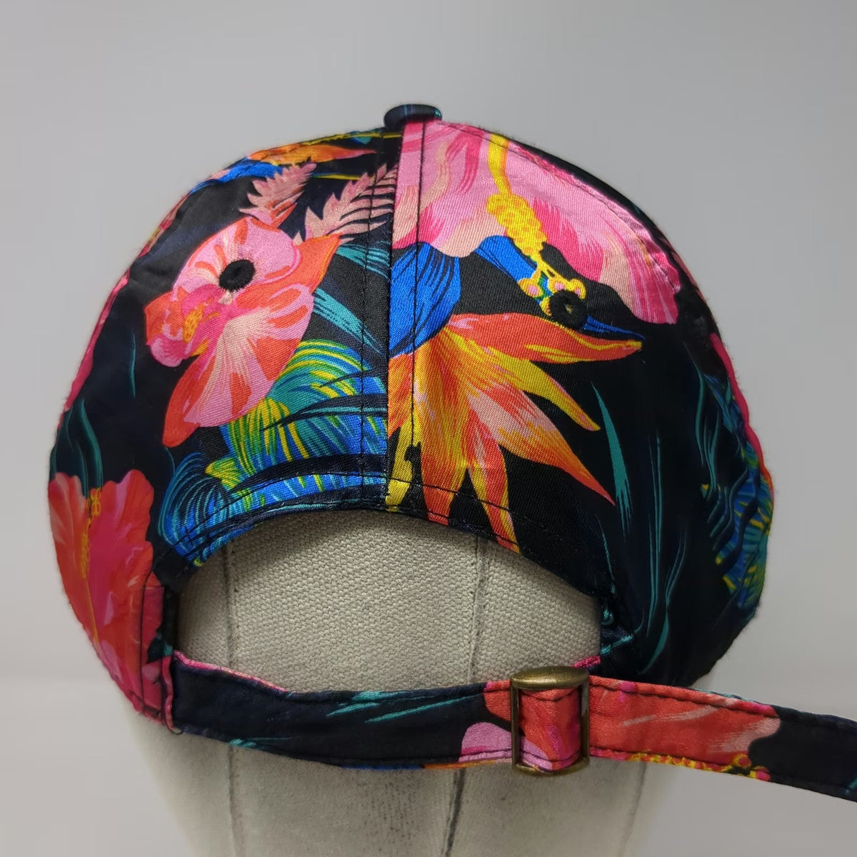 Baseball Cap Black One Size Floral Tropical Hibiscus All Over Print Pattern Hat