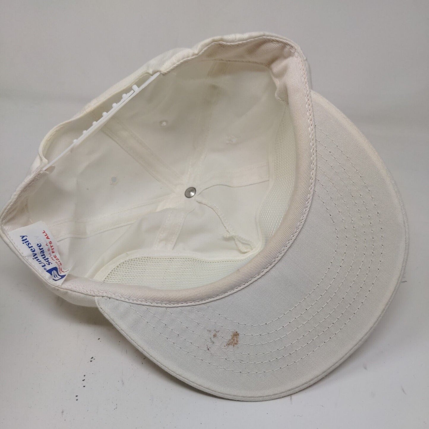 University Square Men's Snapback Trucker Hat White OSFA Vintage AT&T Made USA