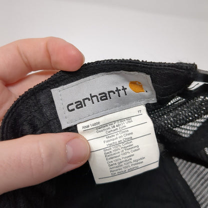 Carhartt Snapback Trucker Hat Black One Size Adjustable Embroidered Mesh Back