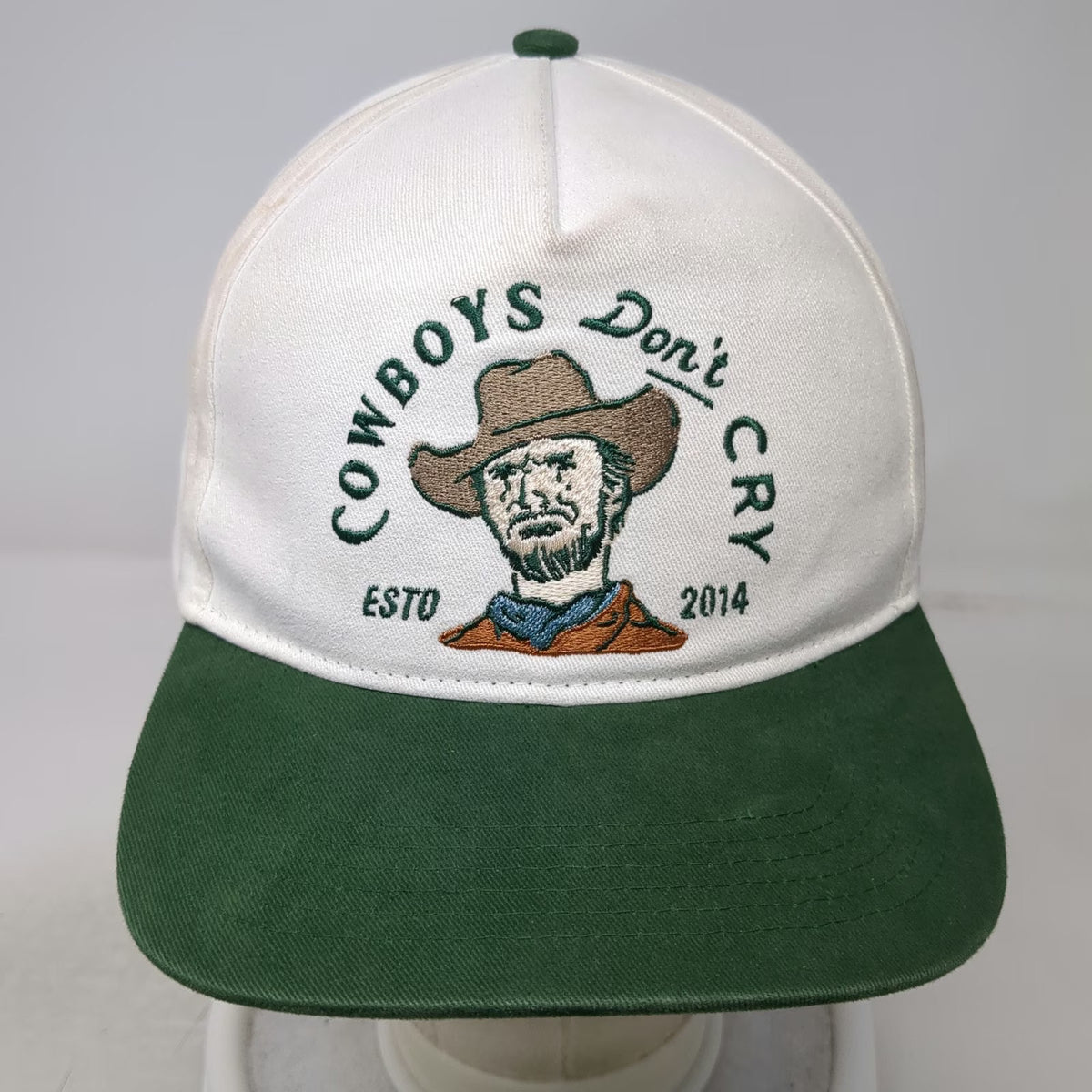 Sendero Provisions Co 5 Panel White One Size Cowboys Don't Cry Flat Snapback Hat