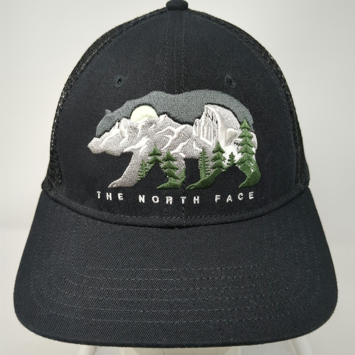 The North Face Trucker Hat Black One Size Bear Mountain Mesh Snapback