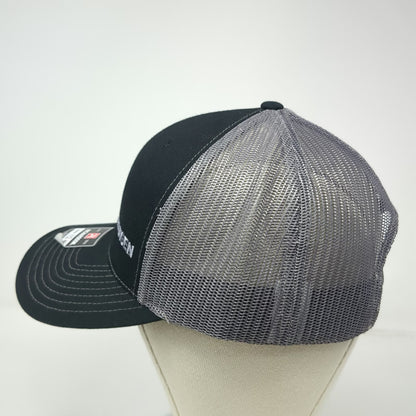 Richardson Trucker Hat Black One Size Rangen Logo Mesh Back Snapback Adjustable