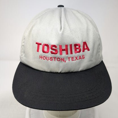American Image 5 Panel Gray Hat Toshiba Houston Texas Red Snapback Vintage