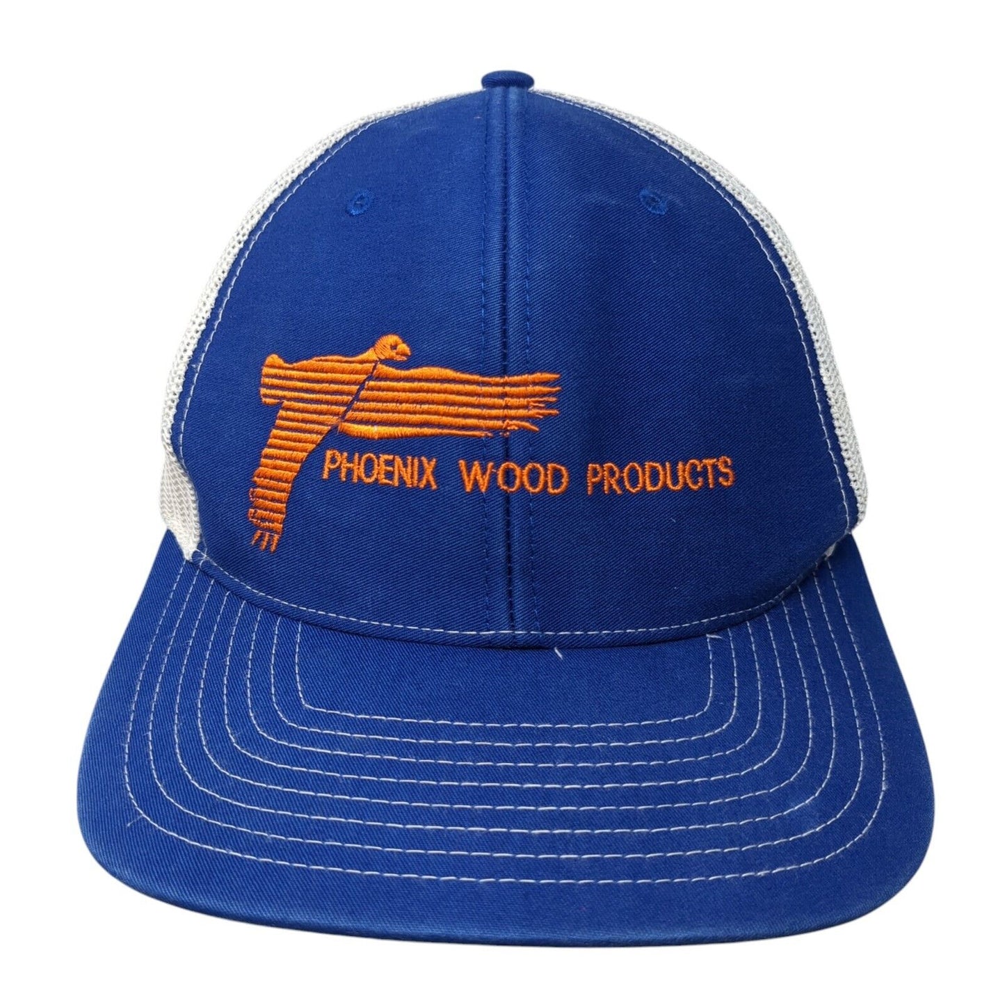 Phoenix Wood Products Snapback Trucker Hat Blue OS Adjustable Mesh Richardson