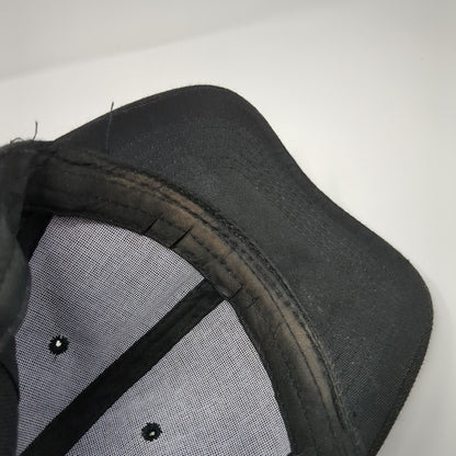 Unbranded Strapback Hat Black One Size 6 Panel Solid Adjustable Blank