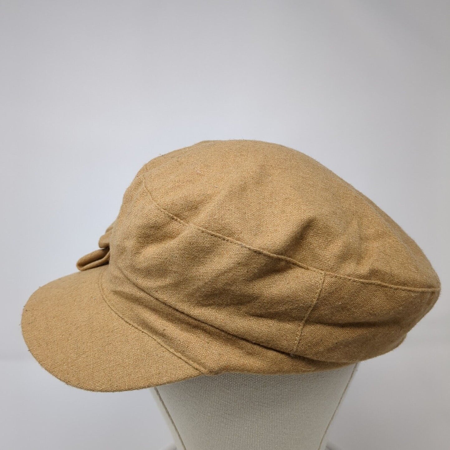 August Fitted Newsboy Cap Hat Brown One Size Solid Bow Outdoor