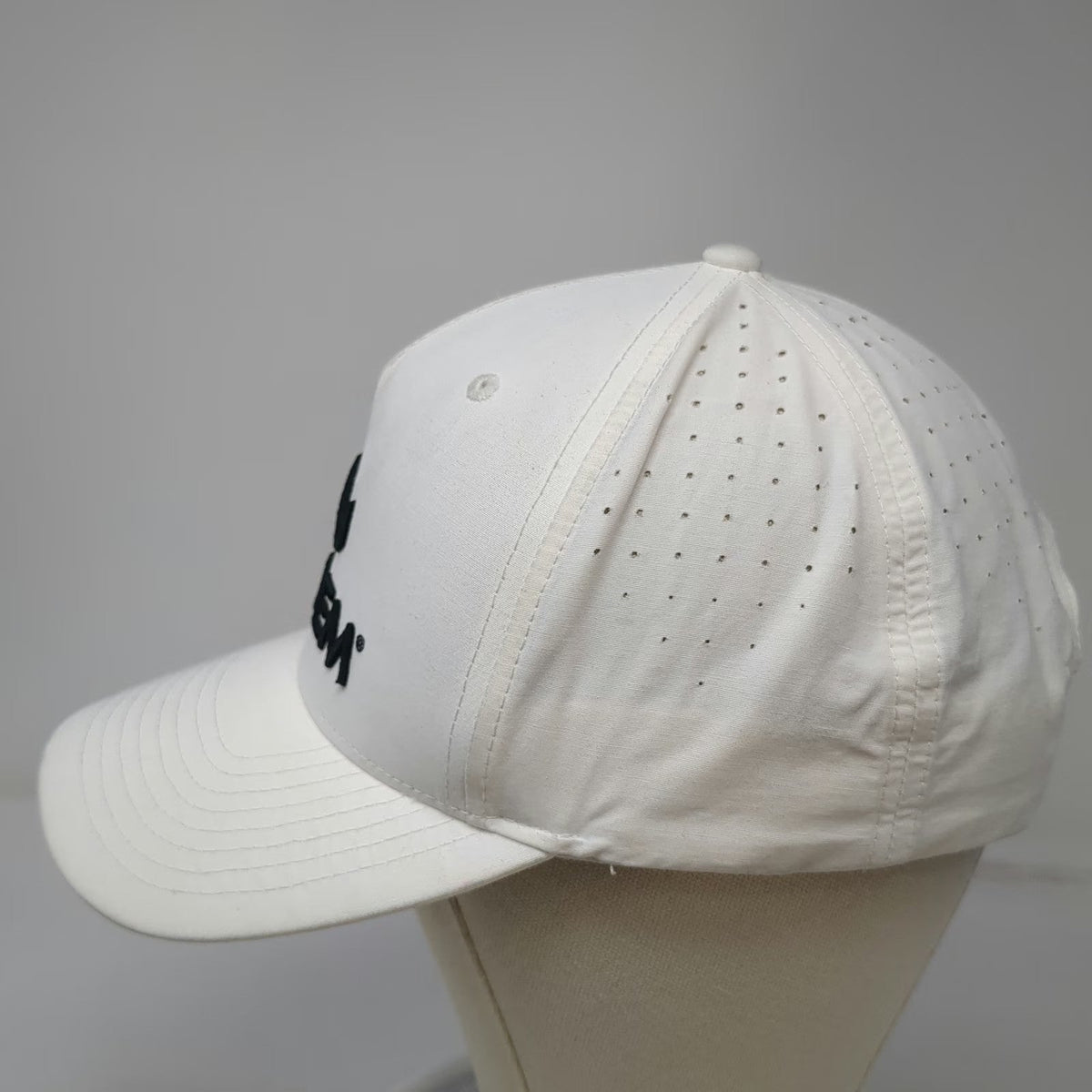 Diadem Trucker Hat White One Size Snapback Laser Cut Performance Sports Tennis