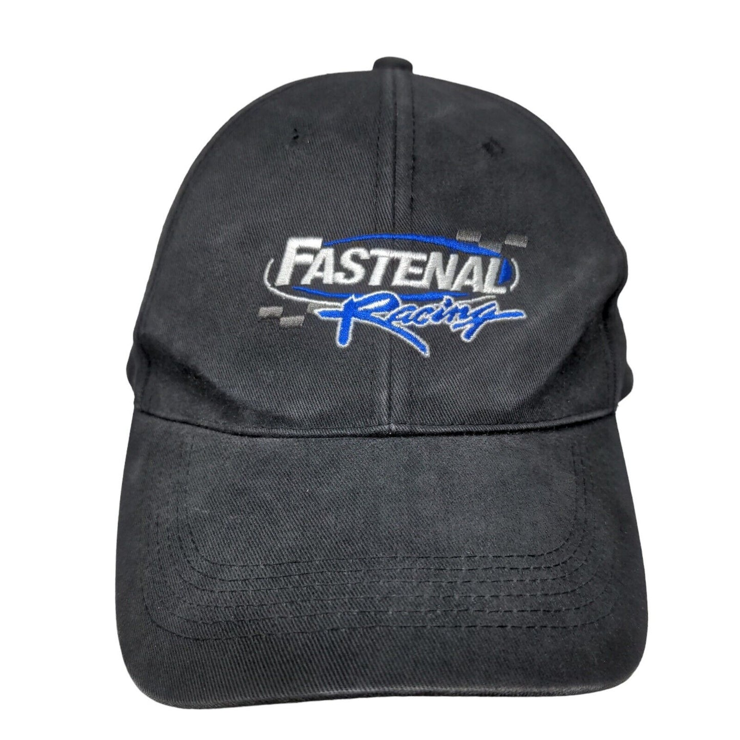 Fastenal Racing Strapback Hat Black OSFA Embroidered Logo Monarch