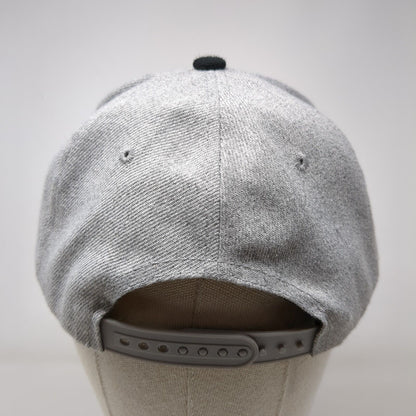 American Flag Snapback Hat Gray OS Adjustable Patriotic Vented Holes 6 Panel