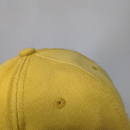 Smiley Face Slideback Hat Yellow One Size Solid Adjustable Embroidered