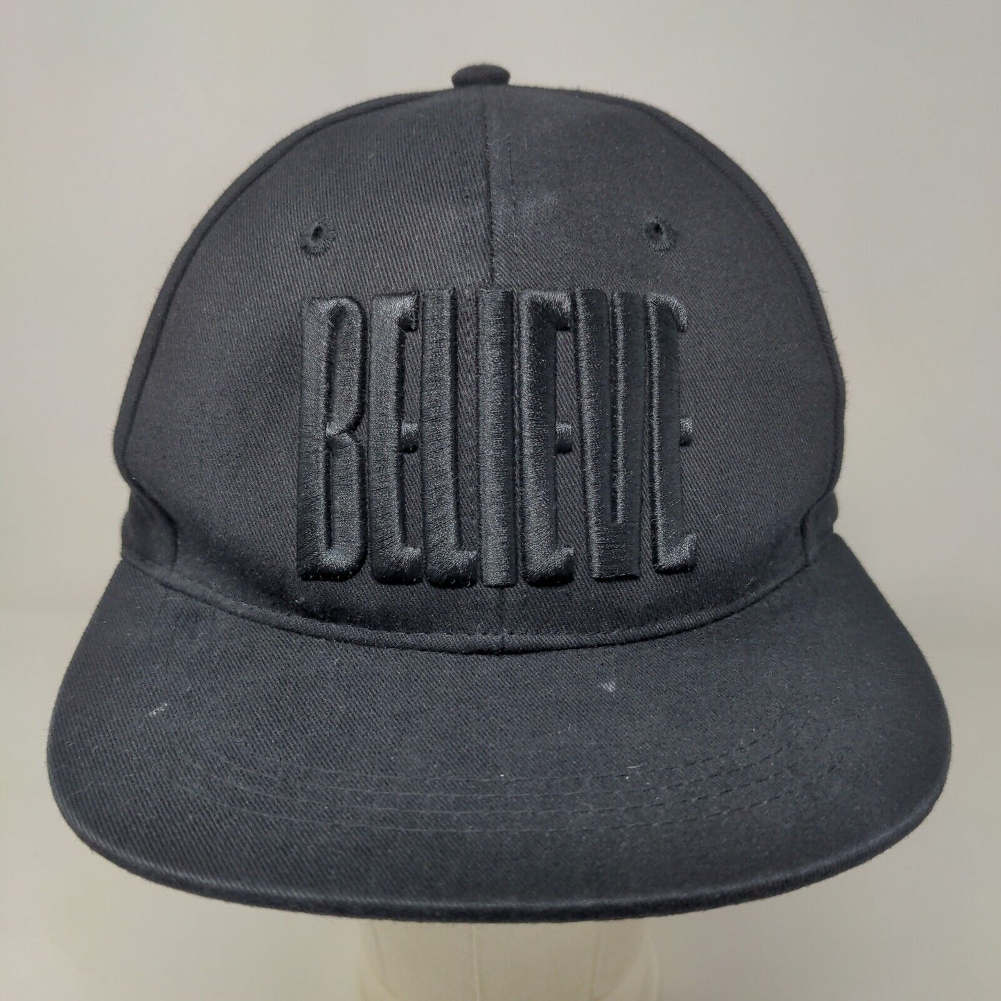 Hands On Originals Christian Men's Snapback Hat Black Embroidered Believe