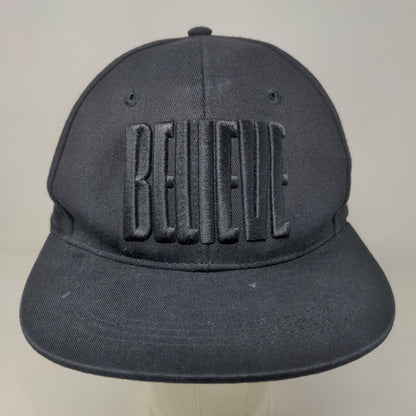 Hands On Originals Christian Men's Snapback Hat Black Embroidered Believe