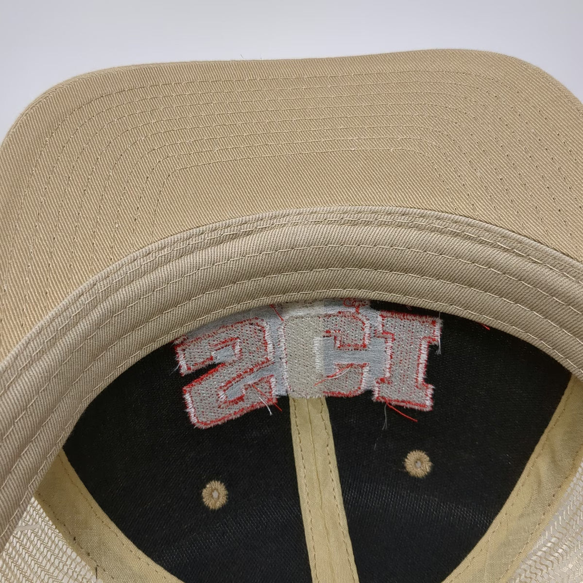 SCI Treasure Valley Chapter Trucker Hat Beige One Size Snapback Red Mesh Idaho