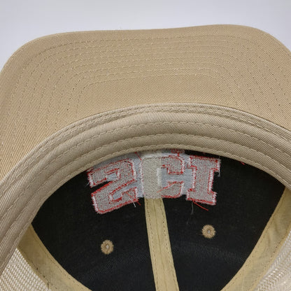 SCI Treasure Valley Chapter Trucker Hat Beige One Size Snapback Red Mesh Idaho