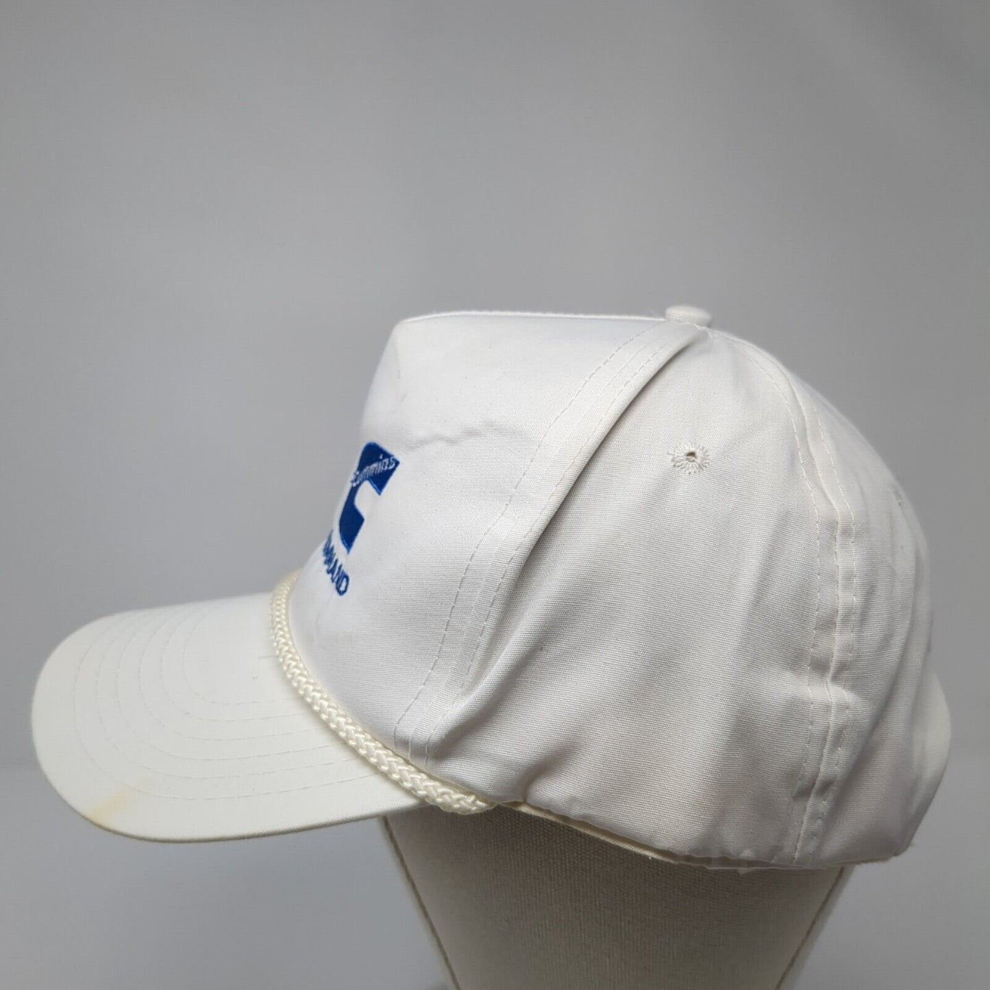 White GMC Cummins Command Snapback Rope Hat White One Size Adjustable