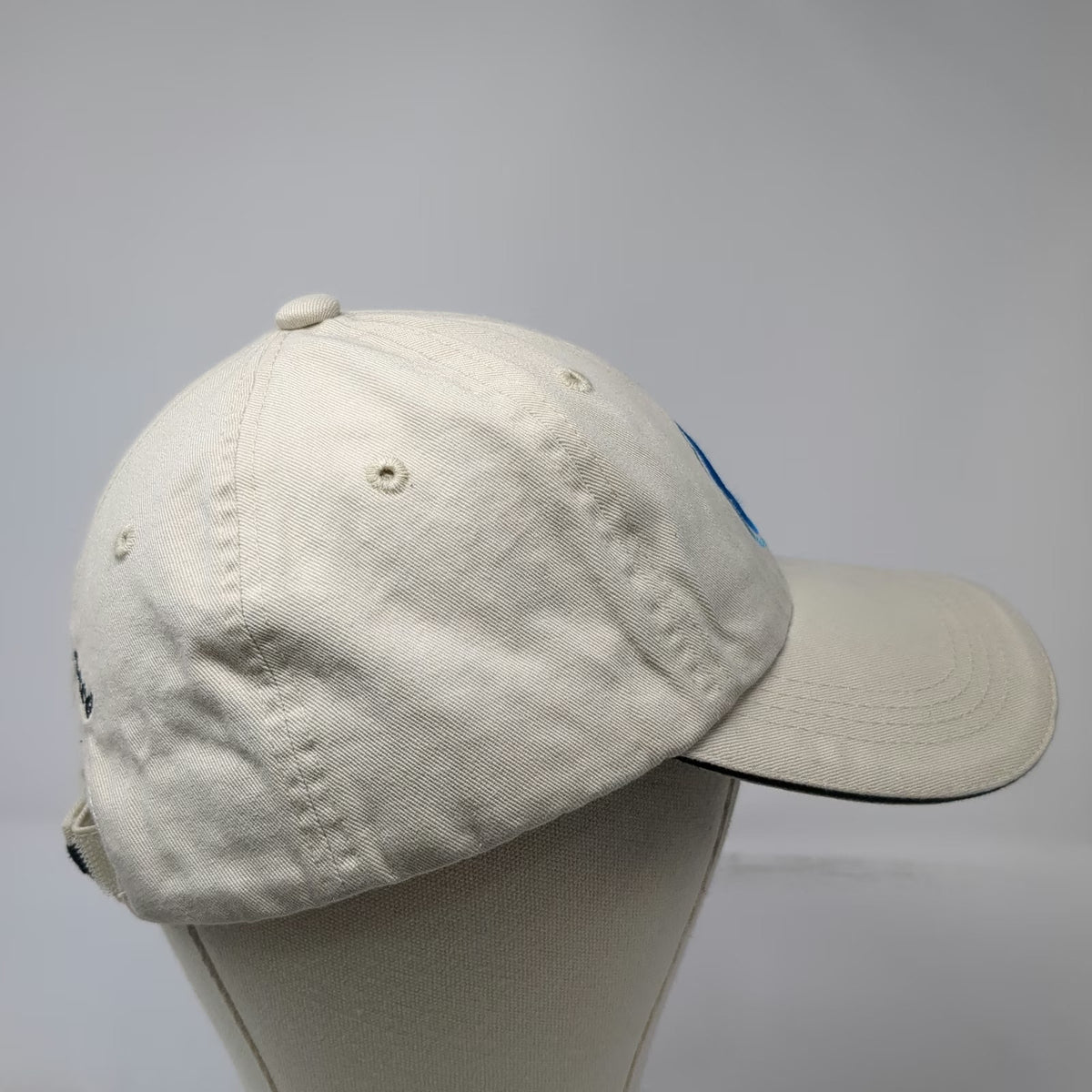 Port Authority Baseball Cap Beige Blue Black One Size Clearwater Seed Logo Hat