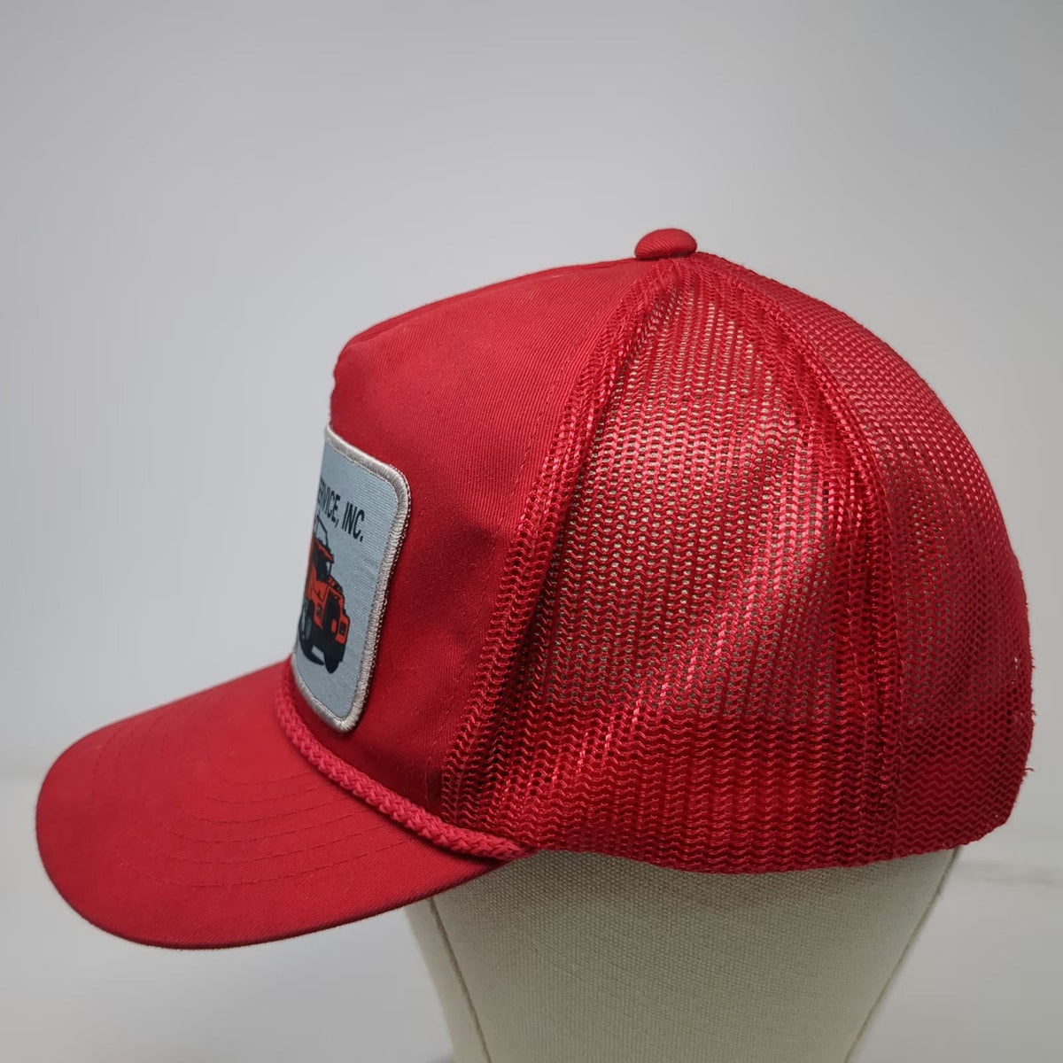 Sportsman Trucker Hat Red One Size Big Service Jensen Utah Mesh Snapback Graphic