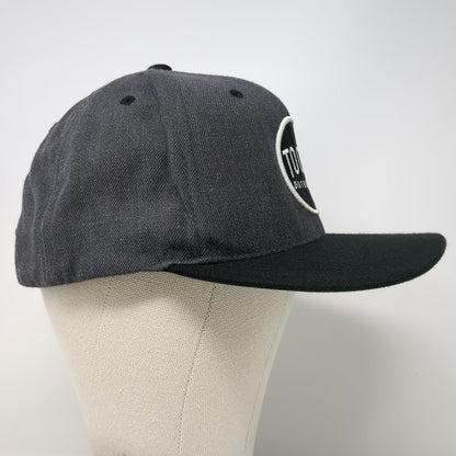 Yupoong Snapback Hat Gray Black One Size Toobs Distribution Patch Flat Brim