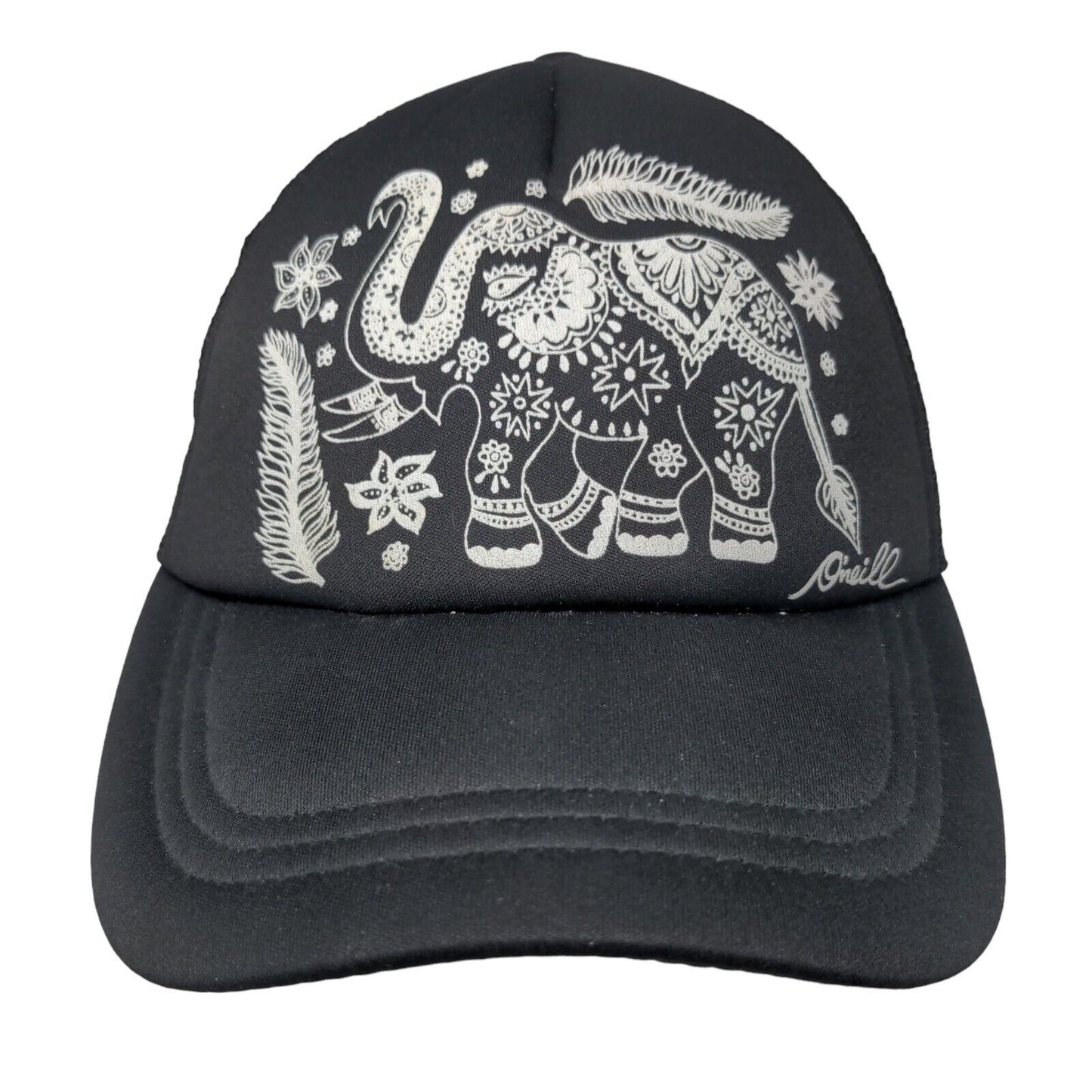 Elephant Snapback Mesh Back Trucker Hat Black OSFA Breathable O'Neill