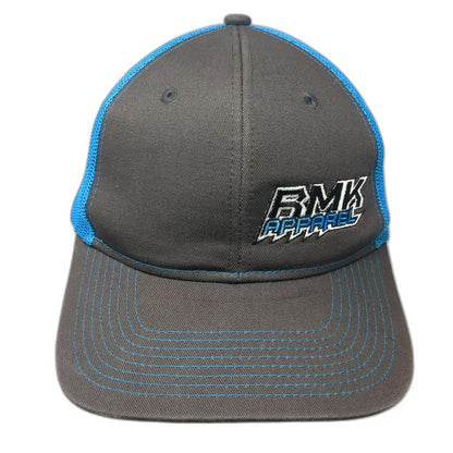 Port Authority Trucker Hat Gray Blue One Size Mesh Snapback Embroidered Logo