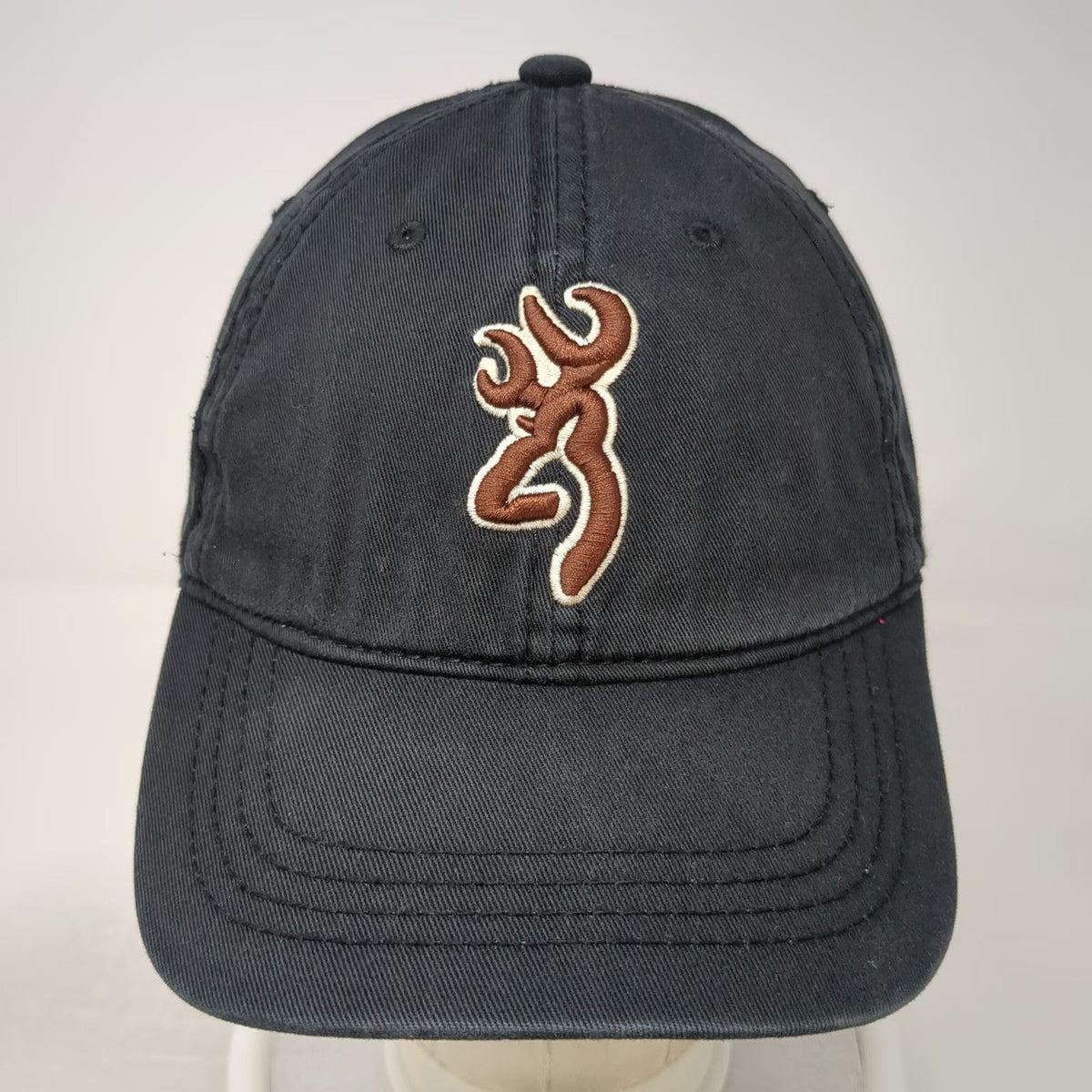 Browning Baseball Cap Black Brown White One Size Strapback Buckmark Logo Hat