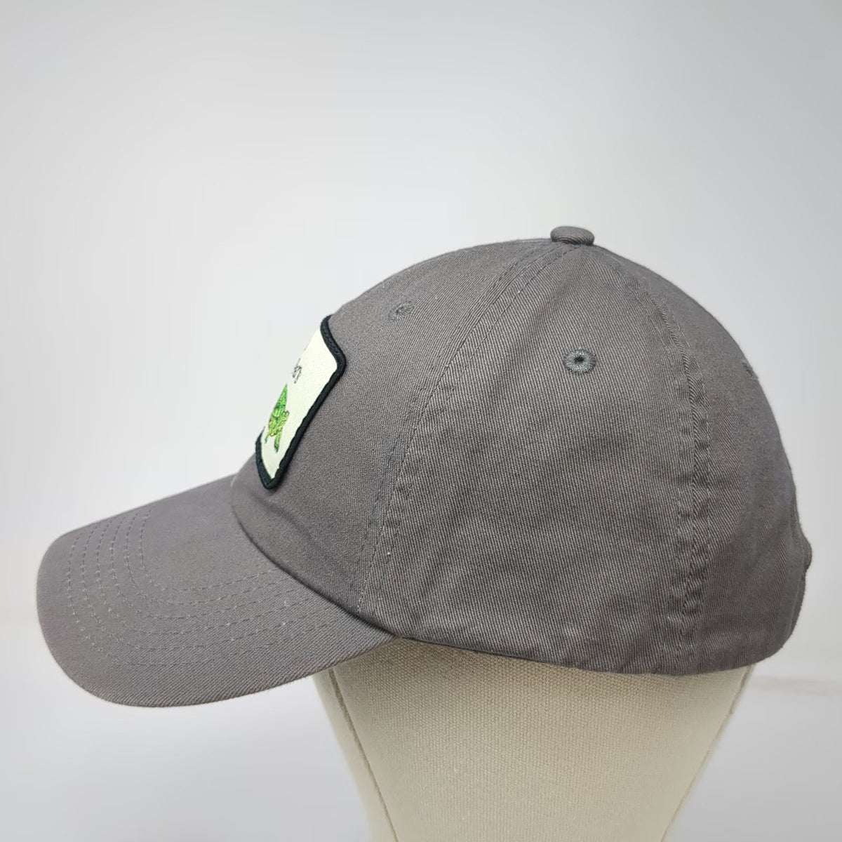 Baseball Cap Gray One Size Turtle Poppers Graphic Patch Adjustable Hat