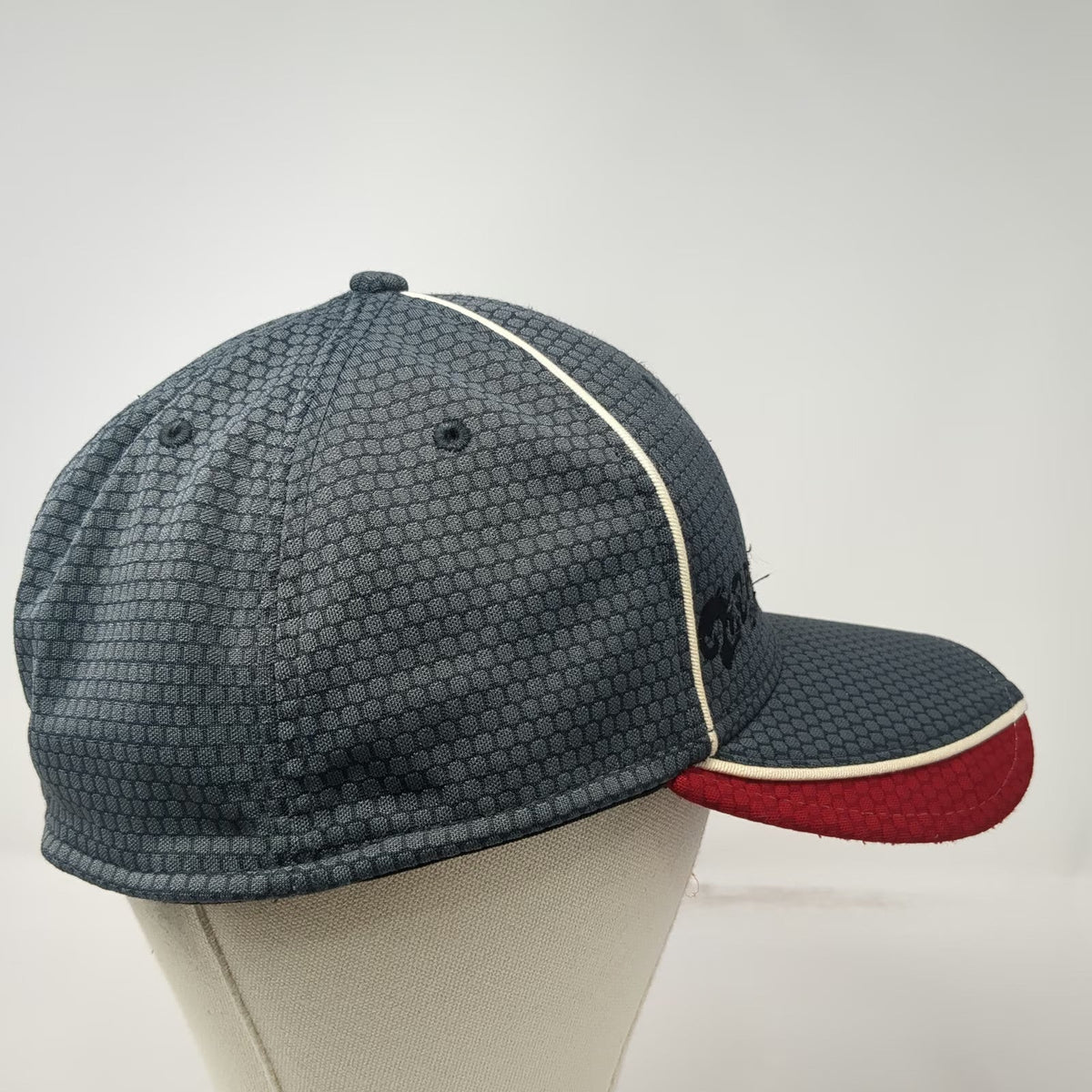 New Era Baseball Cap Gray Red White XL Power Engineers Honeycomb Fitted Hat