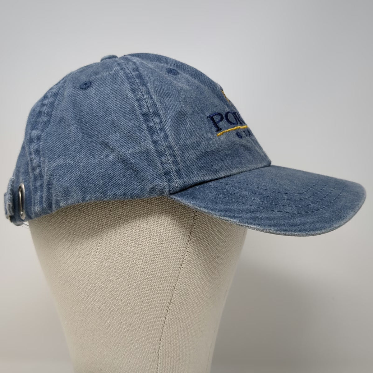 HTT Baseball Cap Blue One Size Portico Seafood Fish Logo Adjustable Cotton Hat