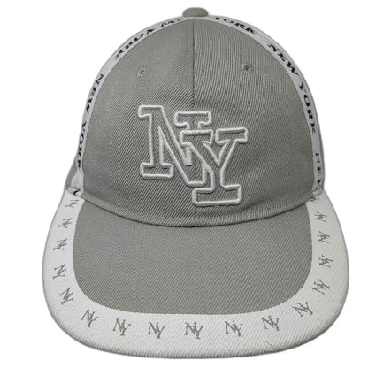 Gray Baseball Cap One Size NY New York Logo Taping Strapback Hat Embroidered