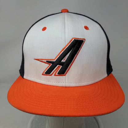 The Game Pro Fitted Hat Orange White Size XL Embroidered A Logo A-Flex