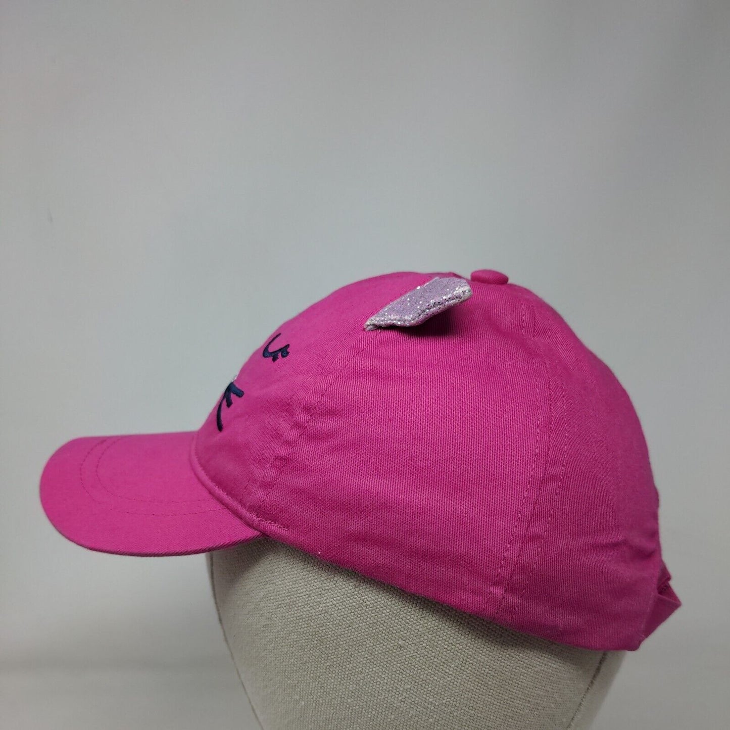 Cat Ears Toddler Strapback Hat Pink 2T-4T Adjustable Embroidered Oshkosh B'gosh