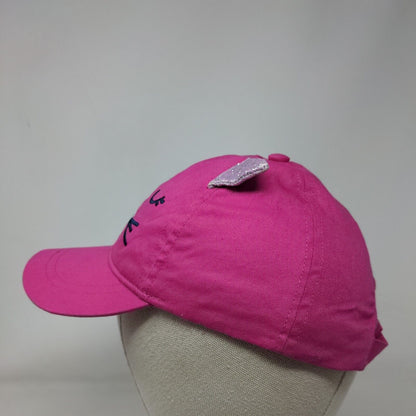 Cat Ears Toddler Strapback Hat Pink 2T-4T Adjustable Embroidered Oshkosh B'gosh