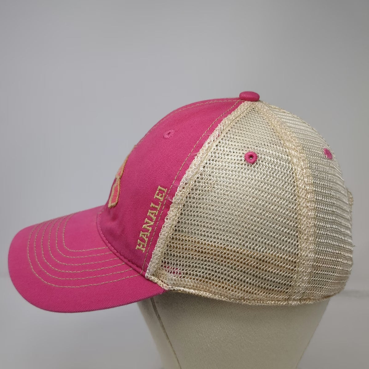 Legacy Pink Trucker Hat One Size Hanalei Hawaii Islands Mesh Snapback Adjustable
