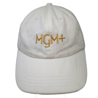 Quake City Caps MGM+ Baseball Cap White One Size Gold Embroidery Slideback Hat