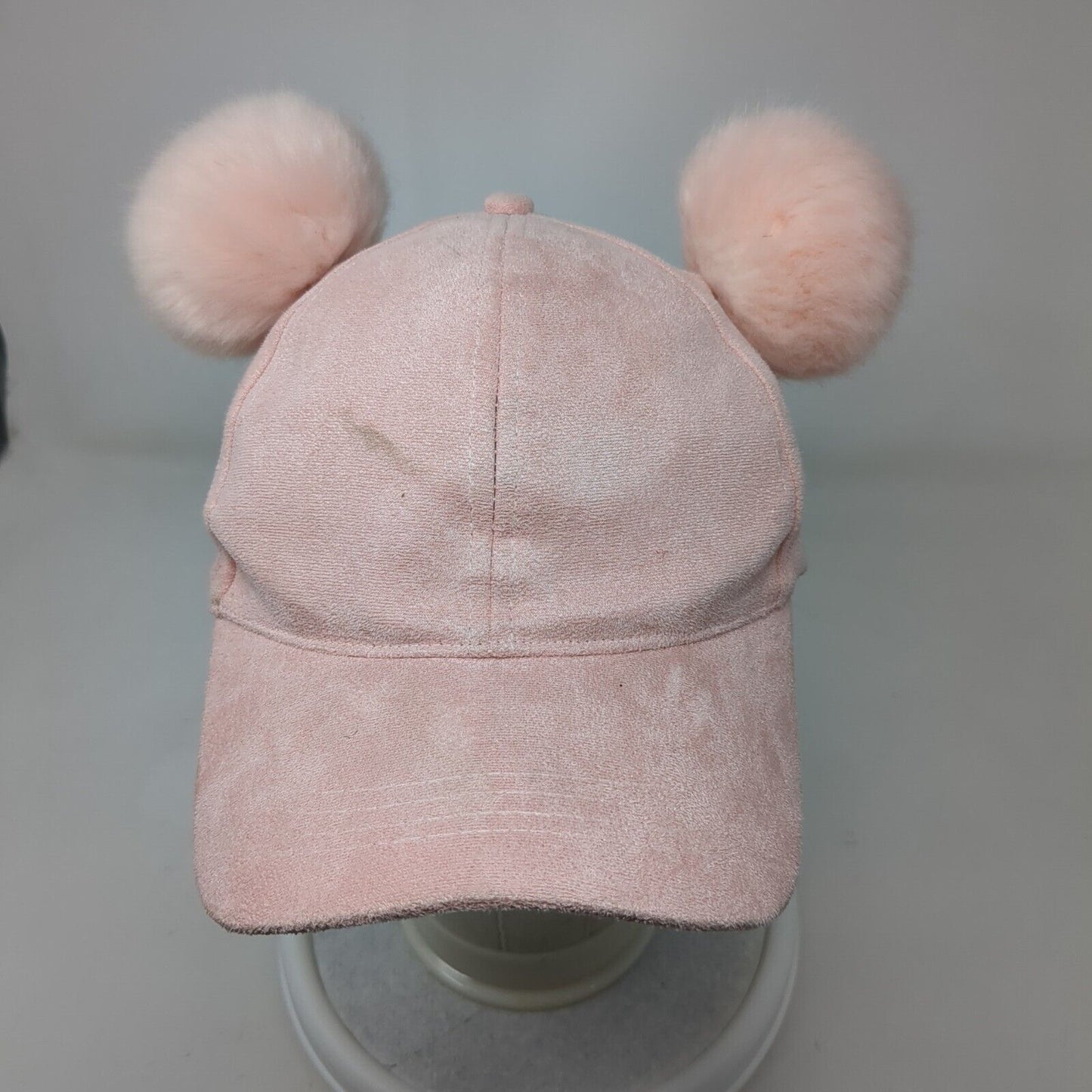 David And Young Strapback Pom Pom Hat Pink OSFM Adjustable Solid Blank