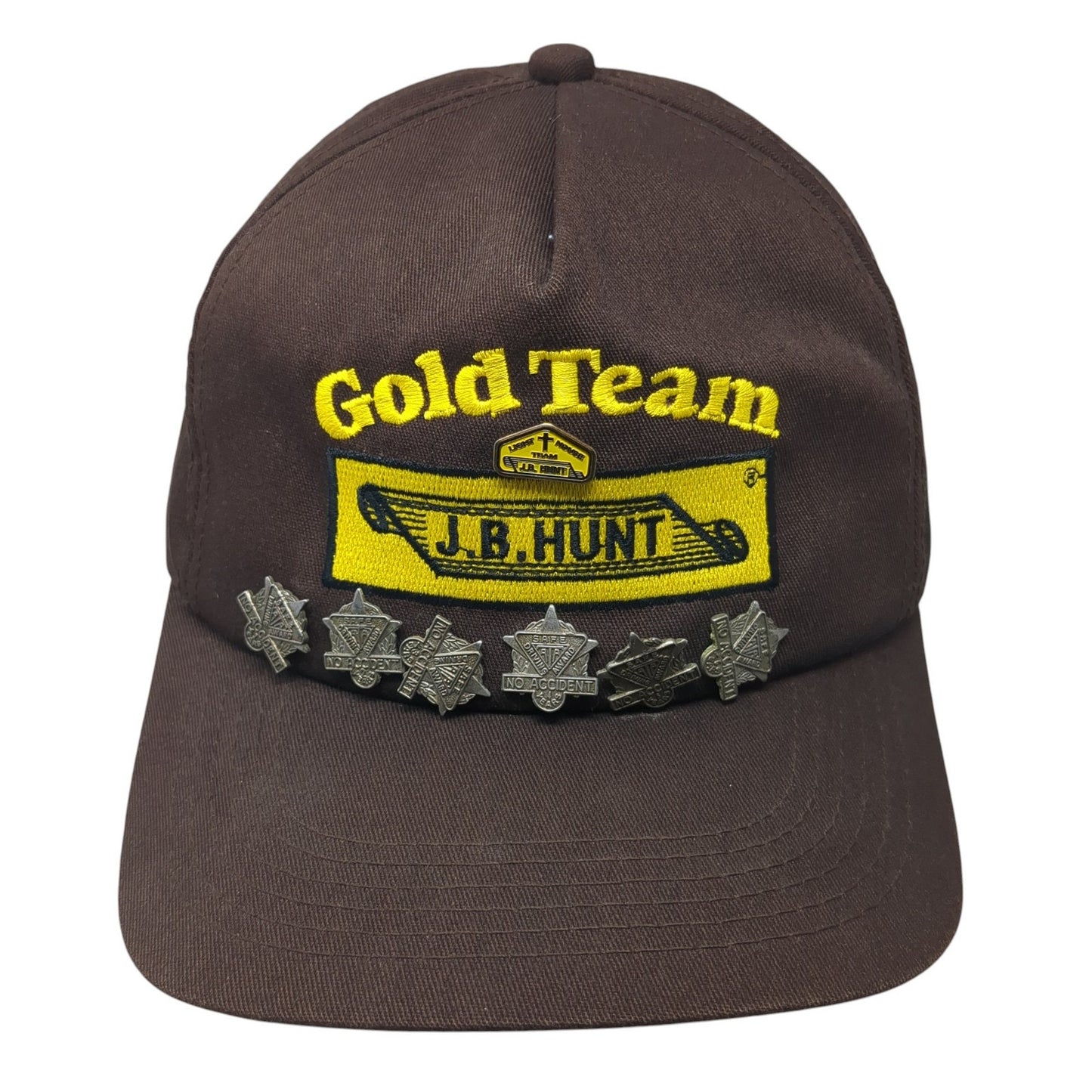 Gold Team JB Hunt Snapback Cap Brown One Size Adjustable Embroidered W/Pins