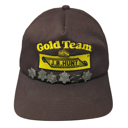 Gold Team JB Hunt Snapback Cap Brown One Size Adjustable Embroidered W/Pins
