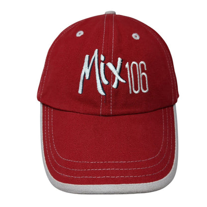 Mix 106 Strapback Hat Red OSFA Adjustable Embroidered 6 Panel Adams