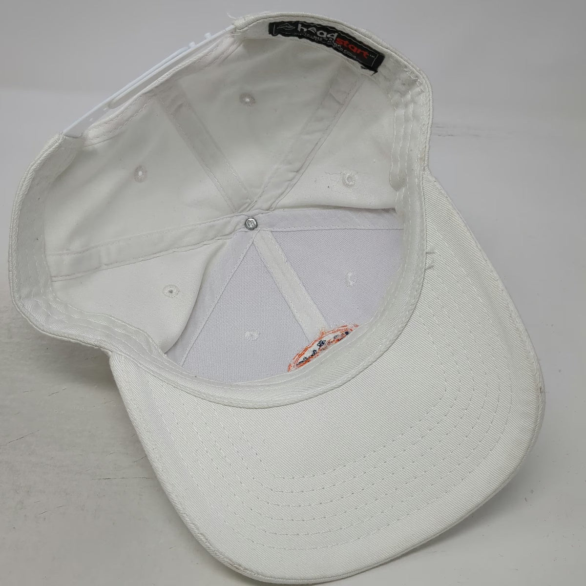 Headstart White Snapback Hat One Size City Skyline Horse Embroidered Cotton