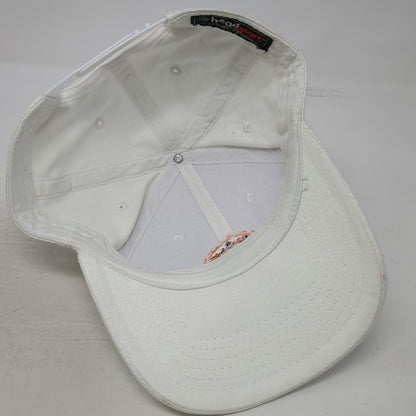 Headstart White Snapback Hat One Size City Skyline Horse Embroidered Cotton