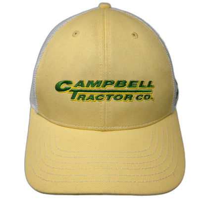 John Deere Trucker Hat Yellow White One Size Campbell Tractor Co Mesh Snapback