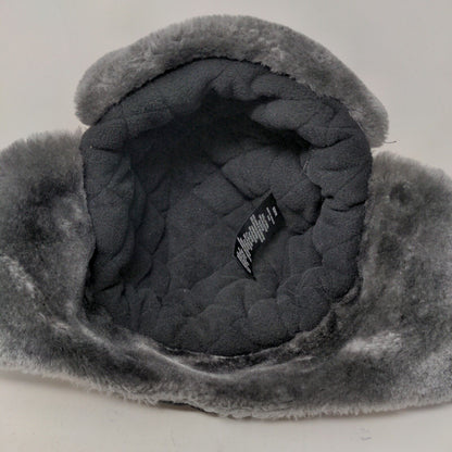 Swiss + Tech Men's Trapper Hat Black Vegan Fur Ear Flaps 100% Polyester