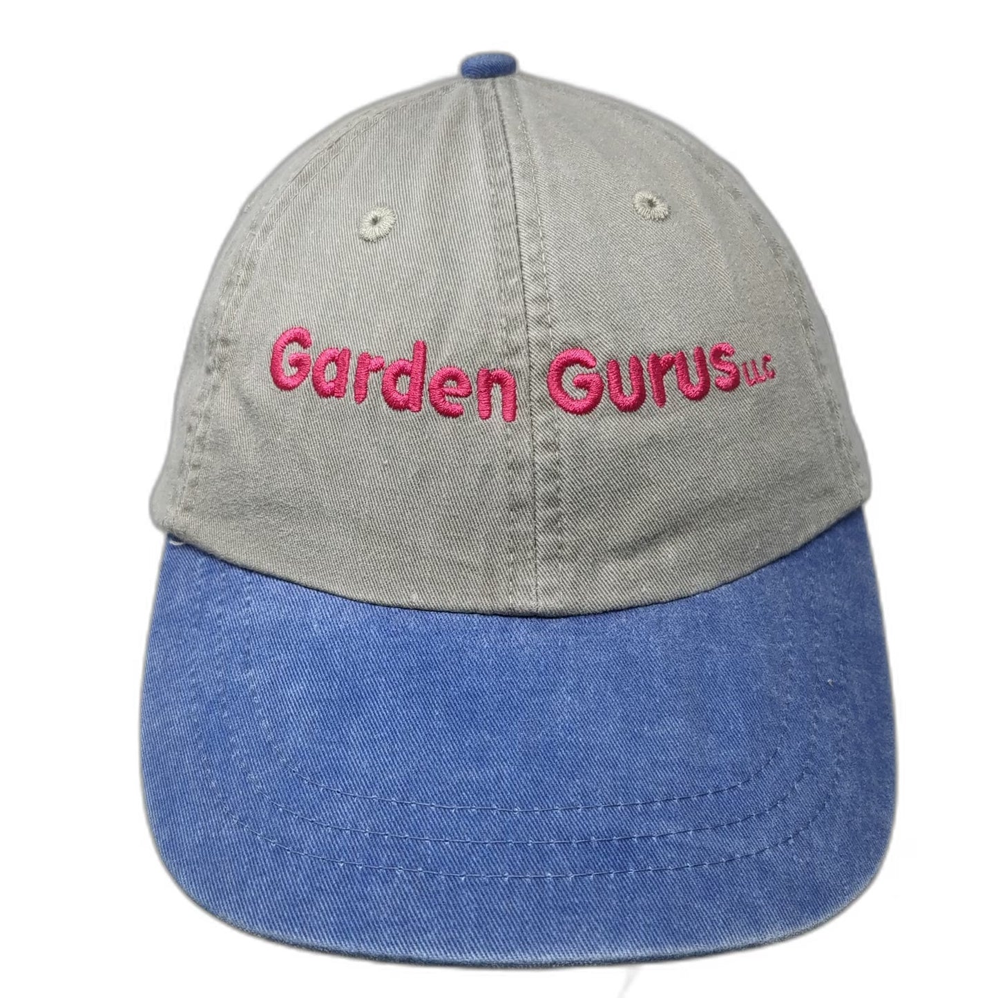 Adams Baseball Cap Gray Blue One Size Leather Strapback Garden Gurus LLC Hat